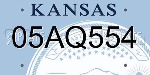 05AQ554 Kansas License Plate