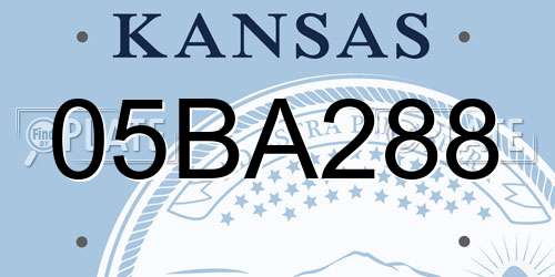 05BA288 Kansas License Plate