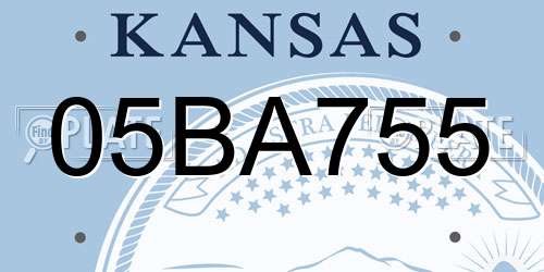 05BA755 Kansas License Plate