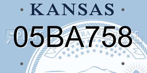 05BA758 Kansas License Plate