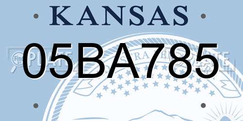 05BA785 Kansas License Plate