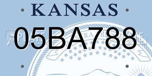 05BA788 Kansas License Plate