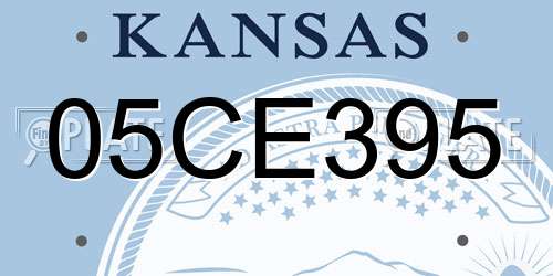 05CE395 Kansas License Plate