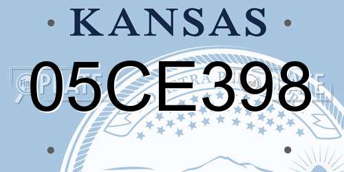 05CE398 Kansas License Plate
