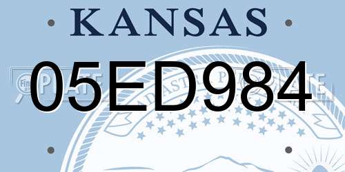 05ED984 Kansas License Plate