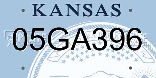 05GA396 Kansas License Plate