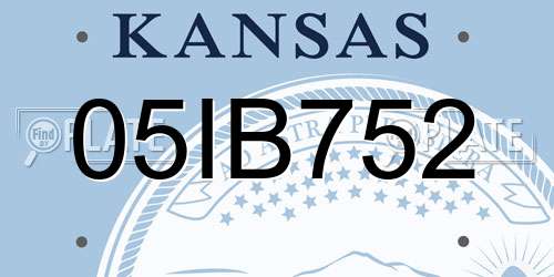 05IB752 Kansas License Plate