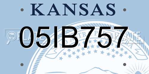 05IB757 Kansas License Plate