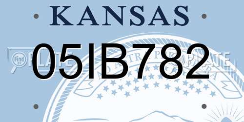 05IB782 Kansas License Plate