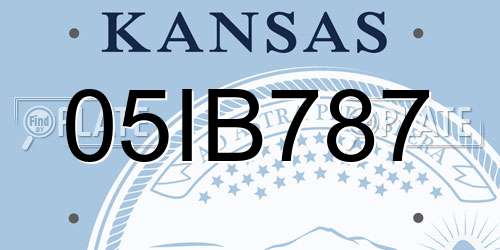 05IB787 Kansas License Plate