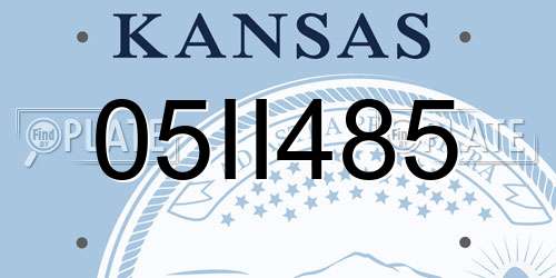 05II485 Kansas License Plate