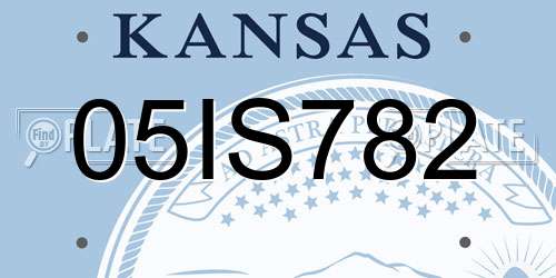 05IS782 Kansas License Plate