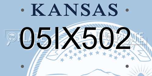 05IX502 Kansas License Plate
