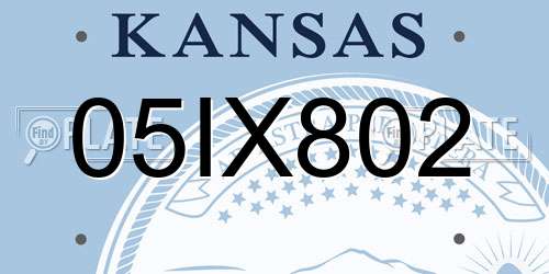 05IX802 Kansas License Plate