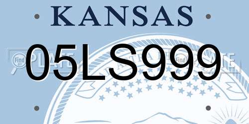 05LS999 Kansas License Plate