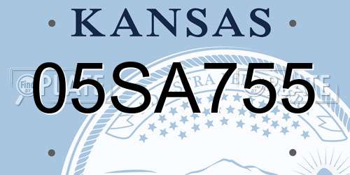 05SA755 Kansas License Plate