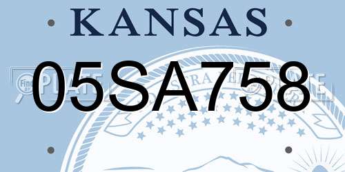 05SA758 Kansas License Plate