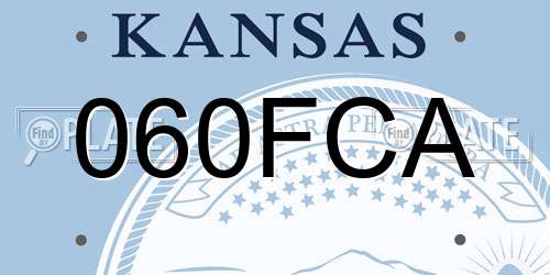 060FCA Kansas License Plate