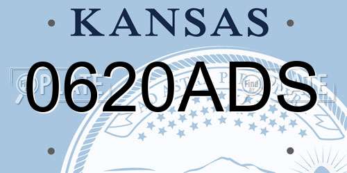 0620ADS Kansas License Plate