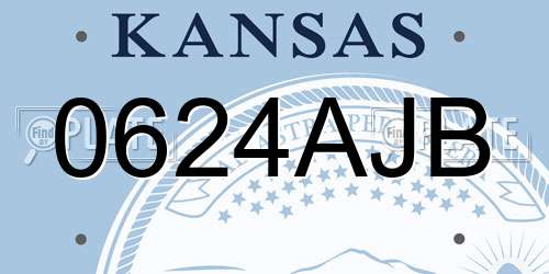 0624AJB Kansas License Plate