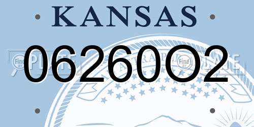 06260O2 Kansas License Plate