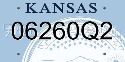 06260Q2 Kansas License Plate