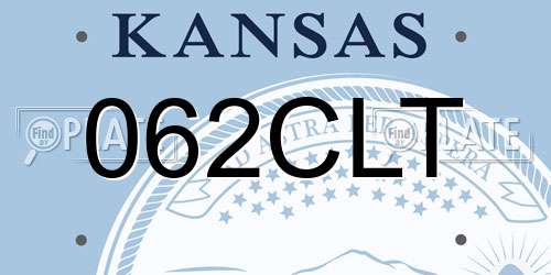 062CLT Kansas License Plate