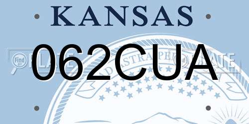 062CUA Kansas License Plate