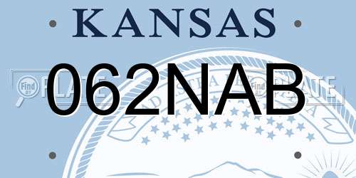 062NAB Kansas License Plate