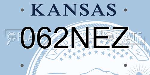 062NEZ Kansas License Plate