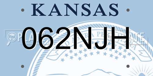 062NJH Kansas License Plate