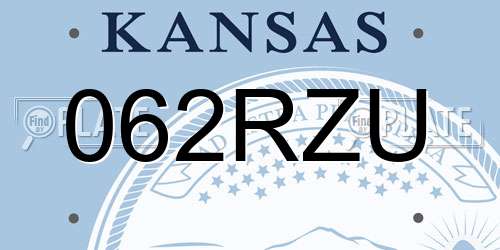062RZU Kansas License Plate