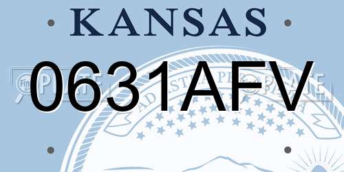 0631AFV Kansas License Plate