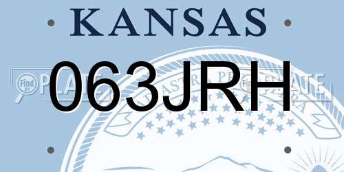 063JRH Kansas License Plate