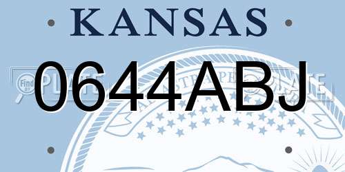 0644ABJ Kansas License Plate