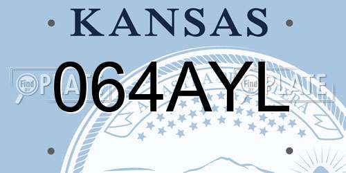 064AYL Kansas License Plate