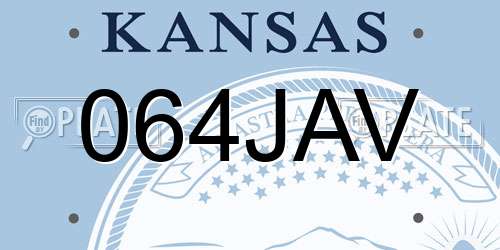 064JAV Kansas License Plate