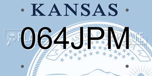 064JPM Kansas License Plate