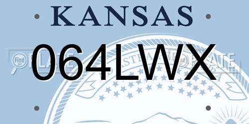 064LWX Kansas License Plate