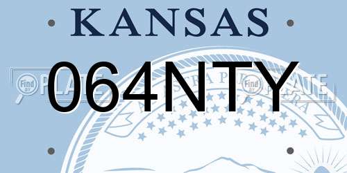 064NTY Kansas License Plate