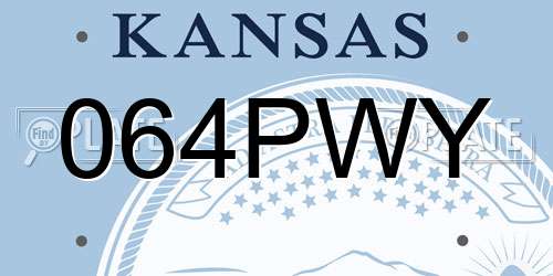 064PWY Kansas License Plate