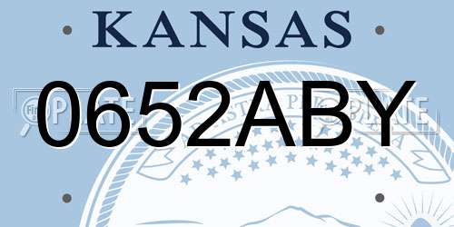 0652ABY Kansas License Plate
