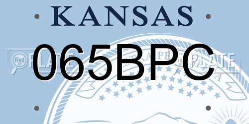 065BPC Kansas License Plate