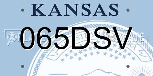 065DSV Kansas License Plate