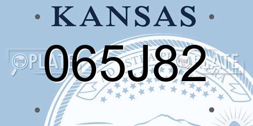 065J82 Kansas License Plate
