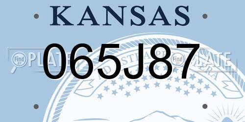 065J87 Kansas License Plate
