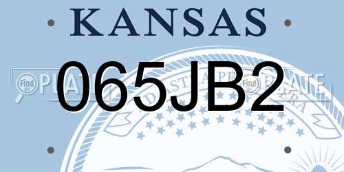 065JB2 Kansas License Plate