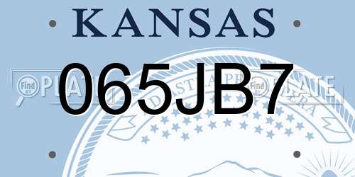 065JB7 Kansas License Plate