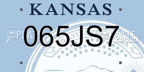 065JS7 Kansas License Plate