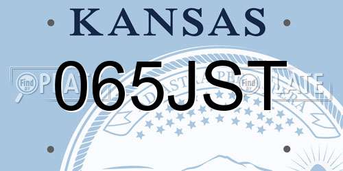 065JST Kansas License Plate